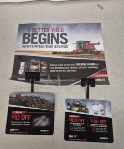 Promotional window cling and 2 stand out promo products