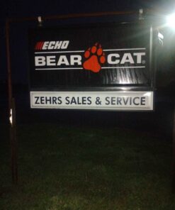 Outdoor lighted echo/echo bearcat sign