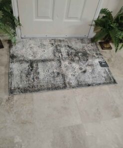 31.5 x45 gray quad diamond rug heavy duty