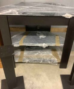 Glass Shelf Media Stand with 2 Speaker stands