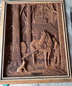 Carved Wooden Artwork - Maple Syrup Season