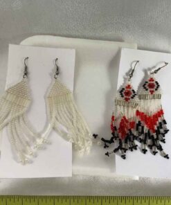 “Seed bead” Earrings (red pair/white pair)