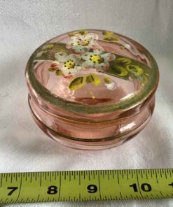 Pink Glass Dresser Jar with Lid