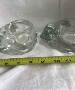 Pair of Heavy Glass Candle holders