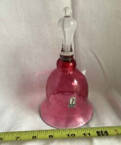Hand blown Cranberry Bell 8”