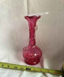 Rossi Glass Co. Cranberry Vase