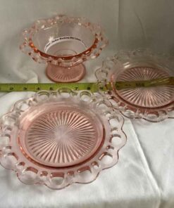 Anchor Hocking Pink Depression Bowl and Plates