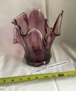 Murano Glass Amethyst Hankerchief Edge Vase