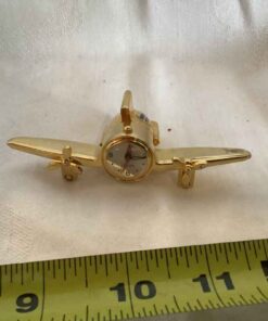 Canada - Brass Plane Clock Paperweight