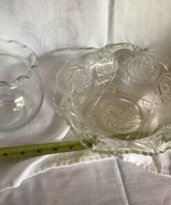 Pressed Glass Bowl and Rose Bowl