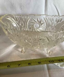 4 Footed Pinwheel Oval Serving Bowl 8”L