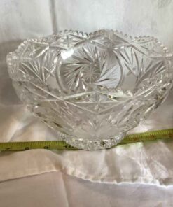 “Pineapple and Pinwheel” Crystal Bowl 9”
