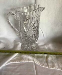 Pressed Glass Pitcher 8.5”