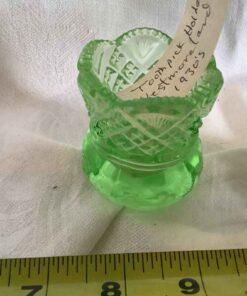 1935 Green Glass Toothpick Holder