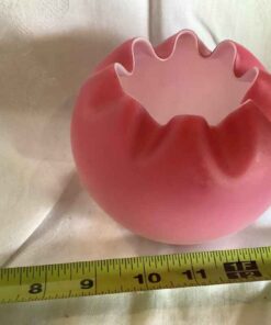 Fenton Satin Glass Rose Bowl - Pink