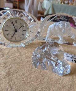 Staiger clock, Dartington Crystal bear etching & Ram etching