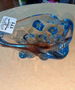 Blue art glass bowl