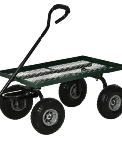 Heavy Duty Garden Wagon Cart with 10" Wheels, 330 lbs Capacity, for Garden, Beach, Lawn, Black
