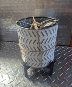 Beautiful gray / white 6" metal planter with stand