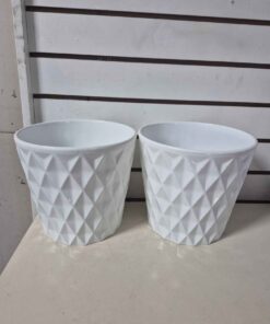 Qty 2 tapered geo planters 8,"