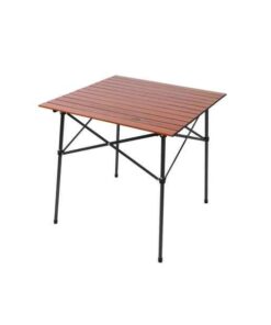 Square Folding Aluminum Roll-Top Camp Table, Steel, Aluminum Fast Setup Camp Table