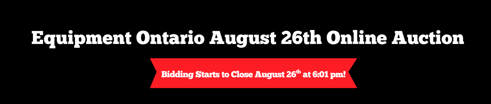 Equipment Ontario September 23rd Online Auction