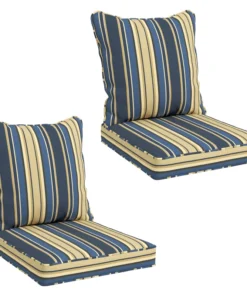 Seat Cushion Back Pillows Replacement Set of 2, Patio Chair Cushions Set for Indoor outdoor