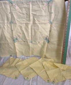 Embroidered Tablecloth (33 x 33) with 4 Matching Napkins