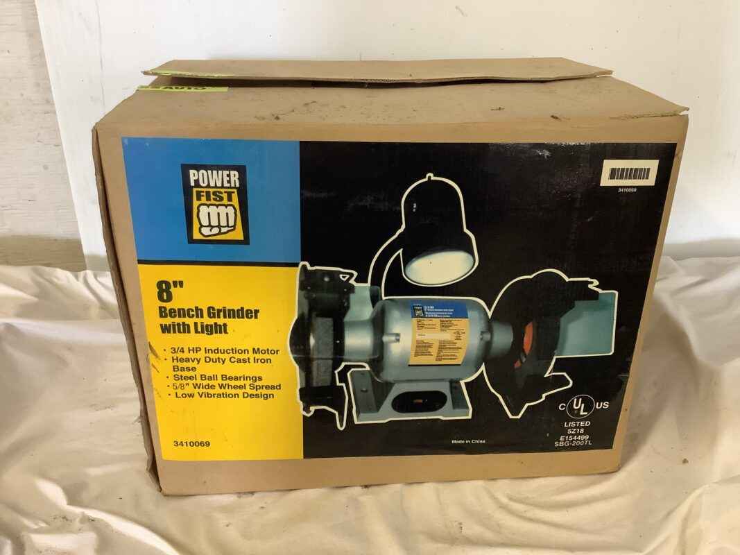 Power Fist 8” Bench Grinder with Light