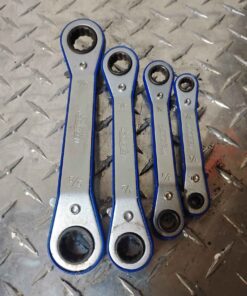 Set of 4 SAE ratcheting double end wrenches