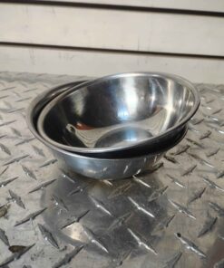 2 stainless bowls