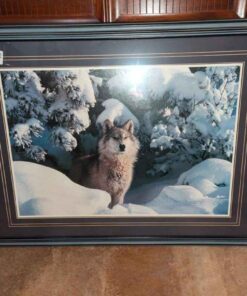 Large Wolf Print in Frame