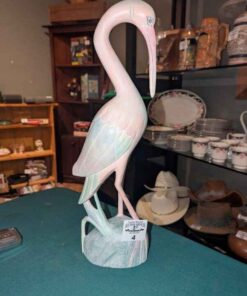 Wood Carved Heron/crane statue