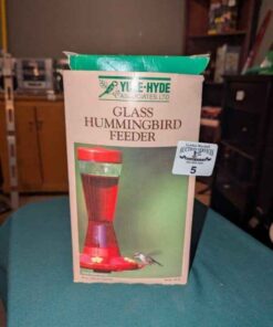 Glass hummingbird feeder