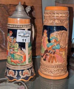 Music box and decorative steins