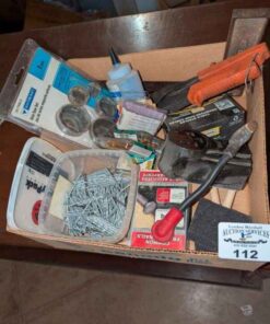Hardware, hole saw set, riveter, etc