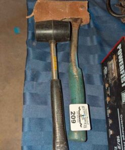 Rubber mallet and hatchet with sheath