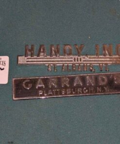 Chrome plates "Handy, Inc" & " Garrand's"
