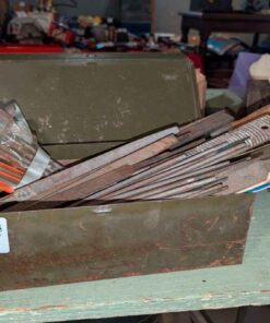 Steel tool box of assorted files