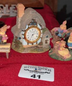 Miniature clock and figures