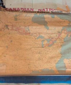 Antique Canadian National Railway system map