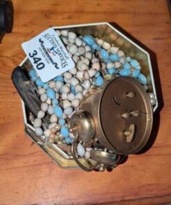 Costume jewelry, alarm clock, etc