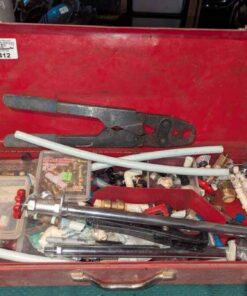 Steel tool box, Crimper and contents