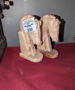 Alabaster horse head book ends