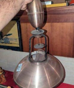 Vintage metal hanging oil lamp