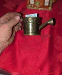 Brass Miniature Watering can & Fire king Measure cup