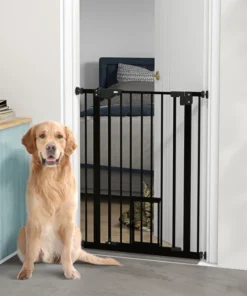 36" Easy Open Indoor Dog Gates for Doorways, House, Stair - Black