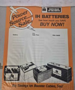 Vintage Power source sale IH batteries poster