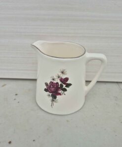 Burgandy rose glass pitcher