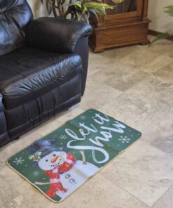 Let it snow winter theme rug